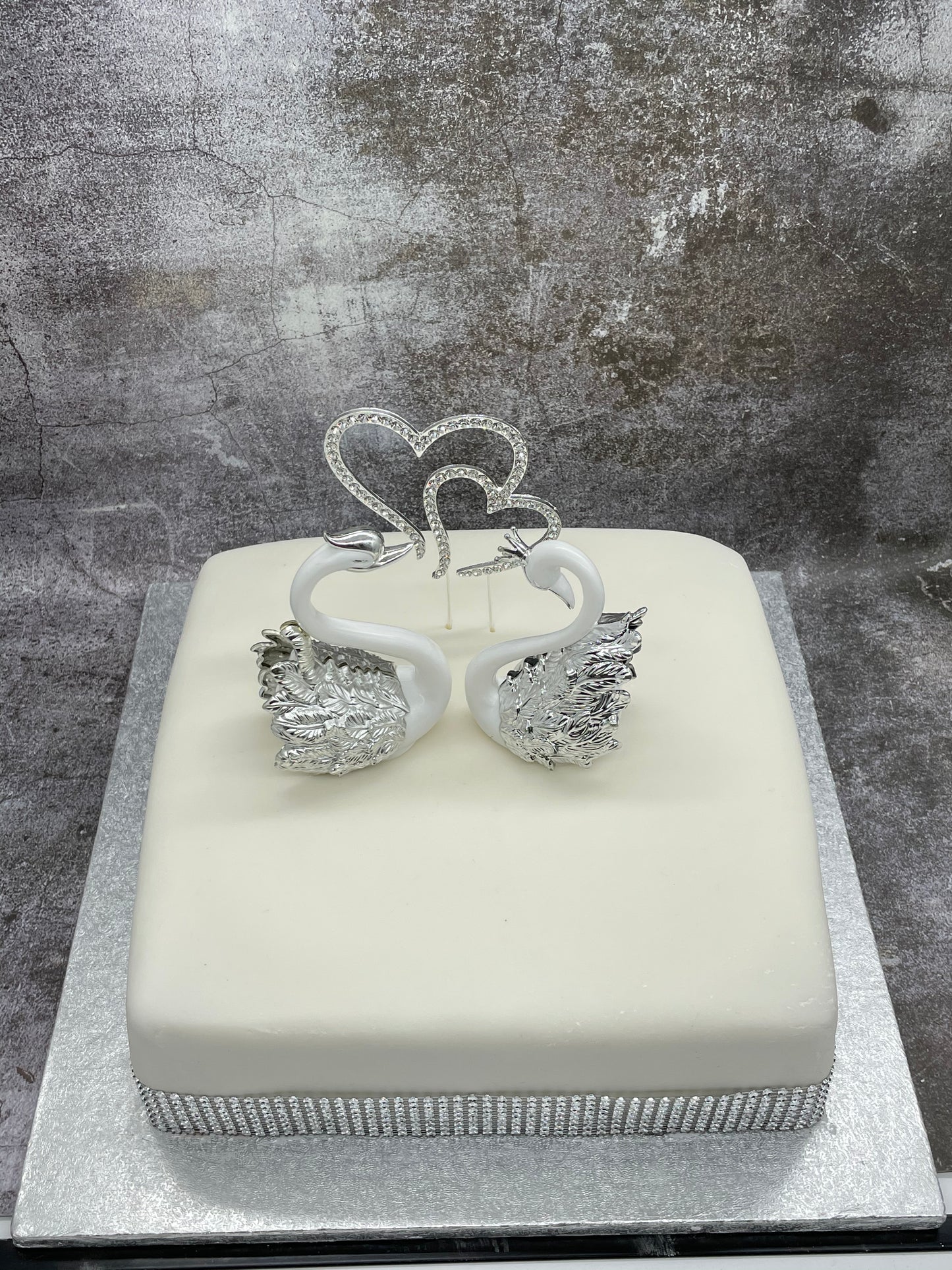 Silver Swan Wedding Cake